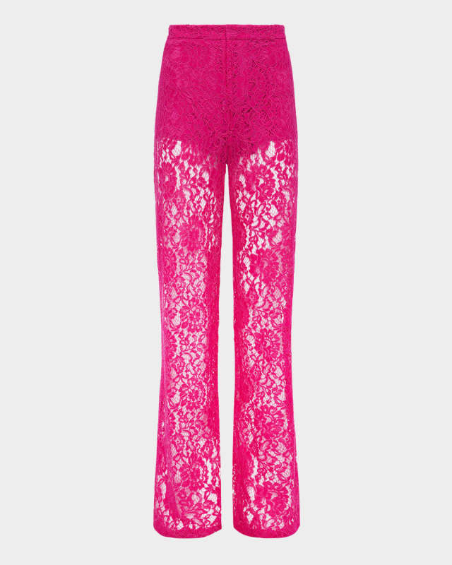 Livvy Floral Lace Straight-Leg Trousers